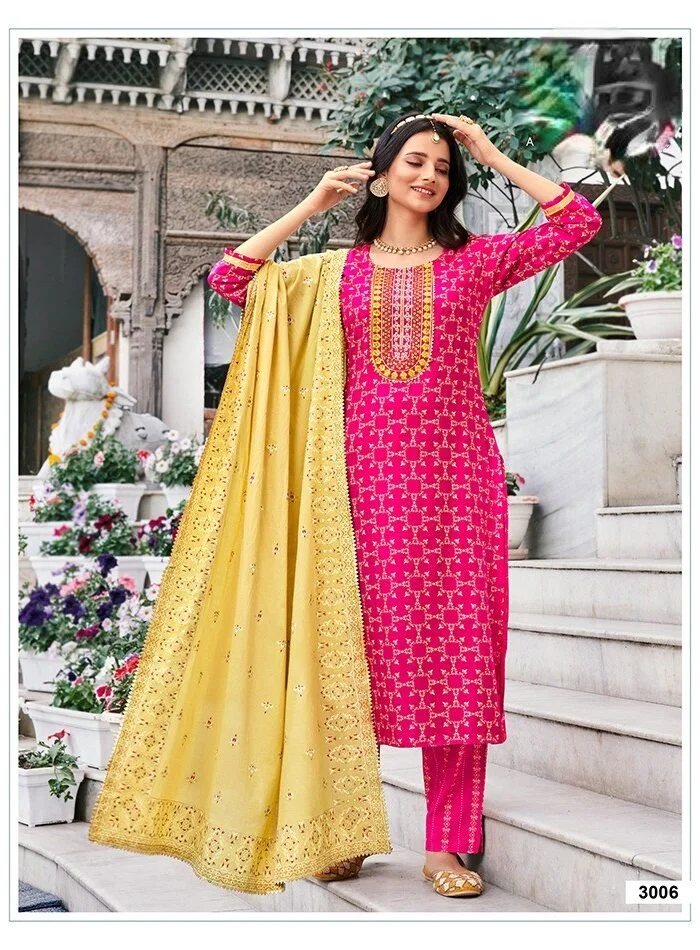 Occasional Kurti With Bottom & Dupatta