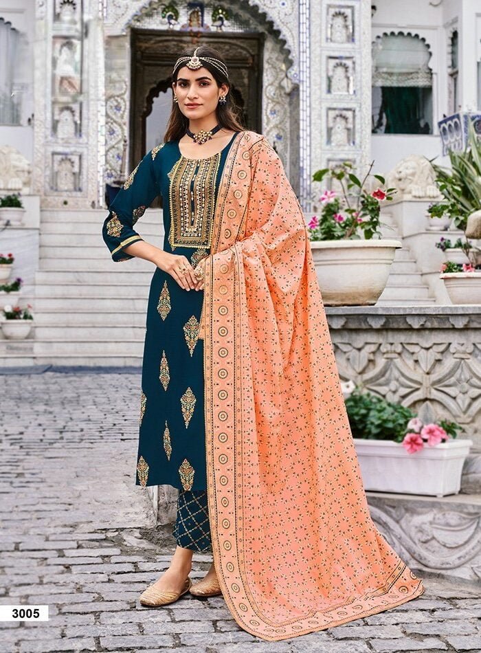 Occasional Kurti With Bottom & Dupatta