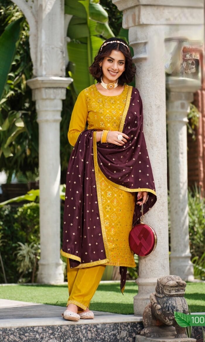 Designer Kurti With Bottom & Dupatta