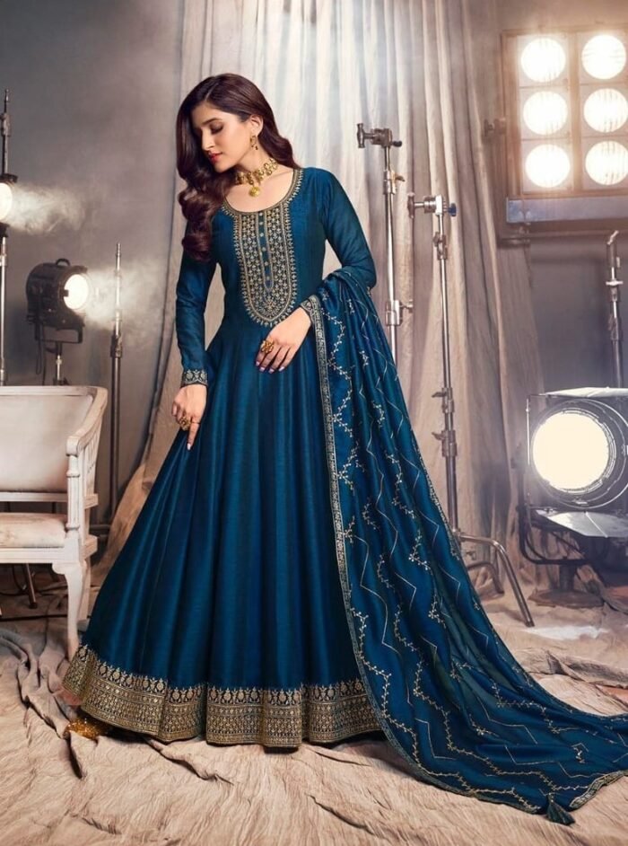 Embroidery Gown With Dupatta