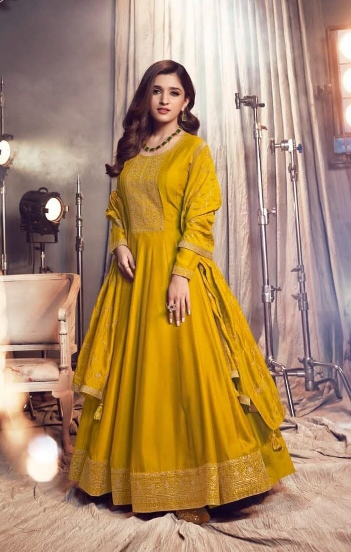 Embroidery Gown With Dupatta