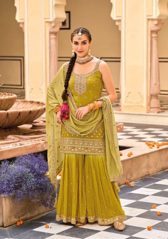 Heavy Chinon Embroidered Sharara