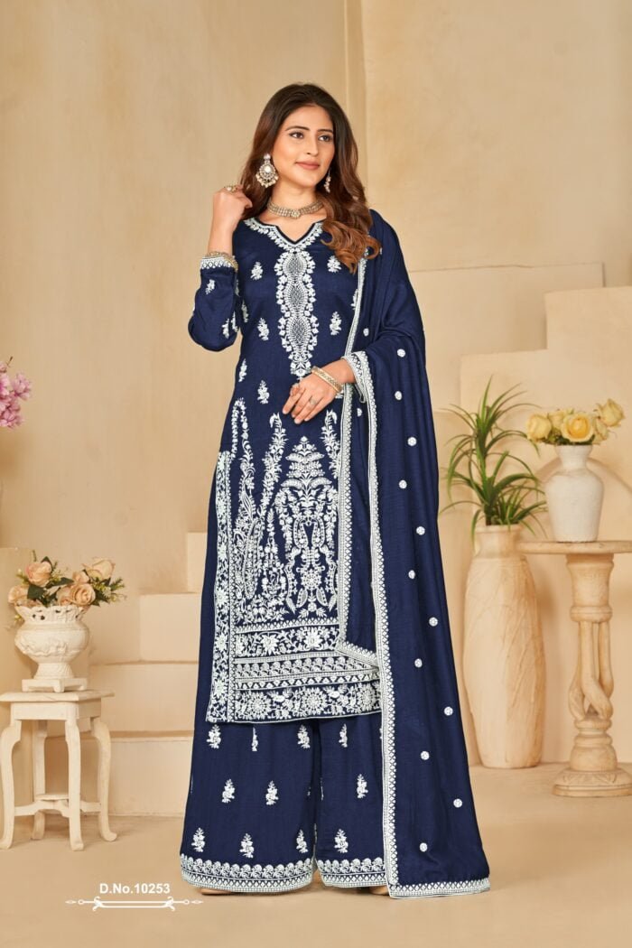 Heavy Embroidered Designer Silk Salwar Kameez