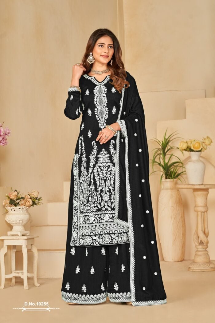 Heavy Embroidered Designer Silk Salwar Kameez