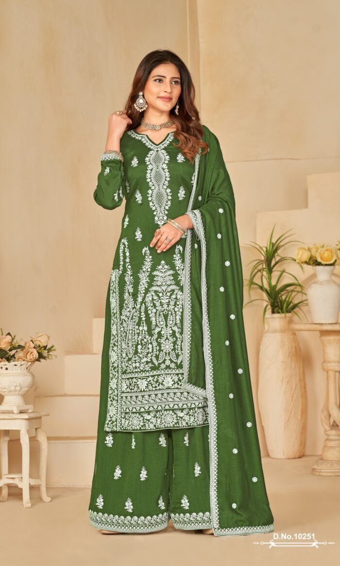 Heavy Embroidered Designer Silk Salwar Kameez