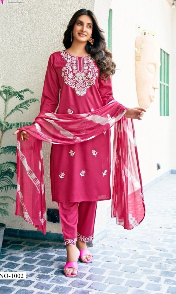 Rayon  Embroidered Kameez