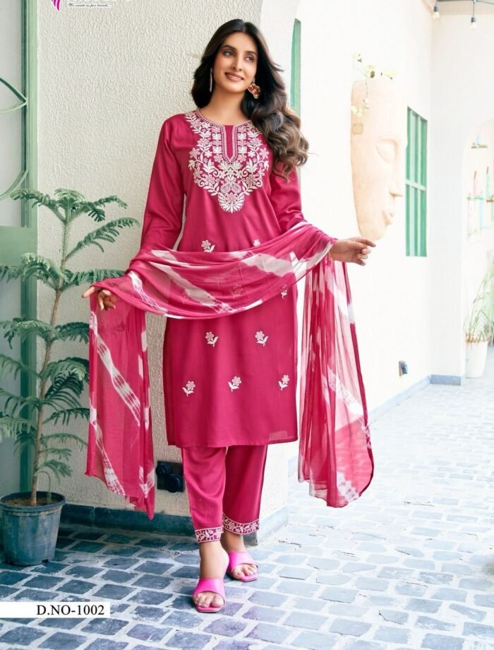 Rayon  Embroidered Kameez