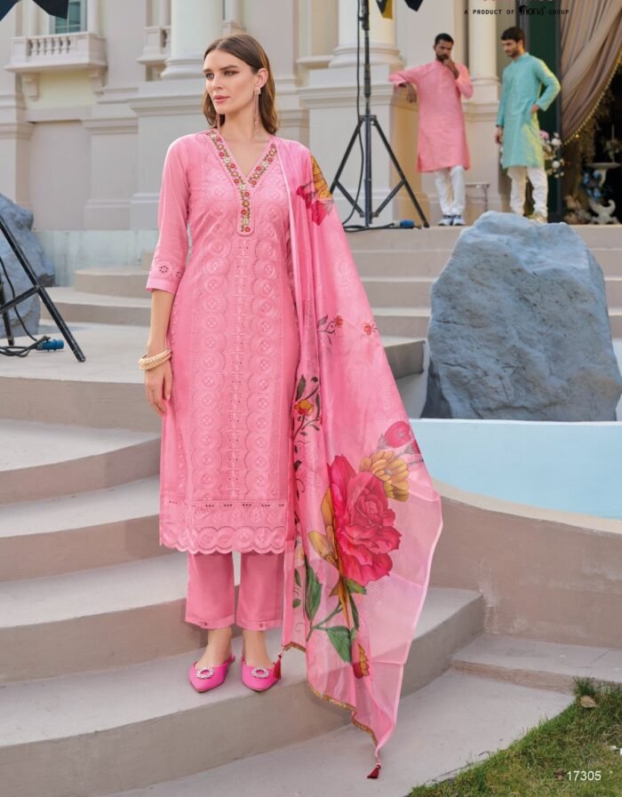 Bored Schiffli Work Kameez