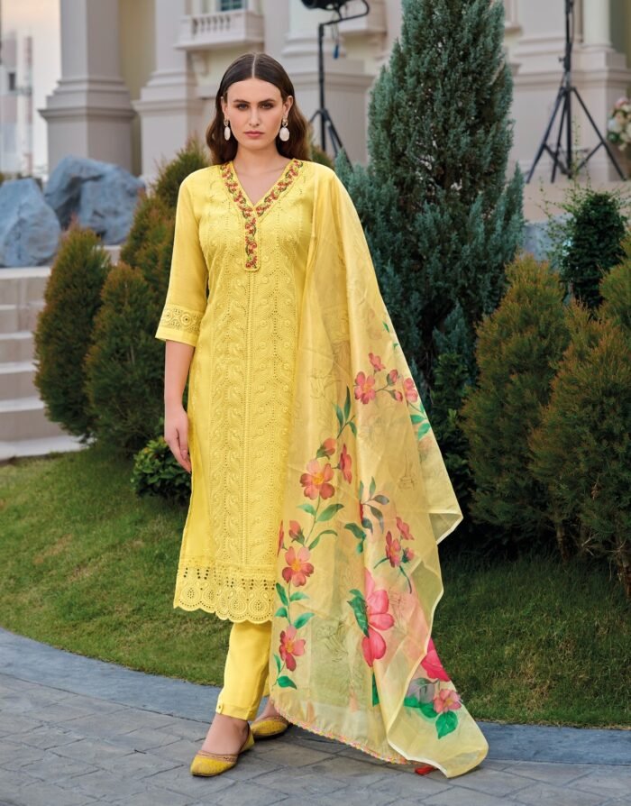 Bored Schiffli Work Kameez