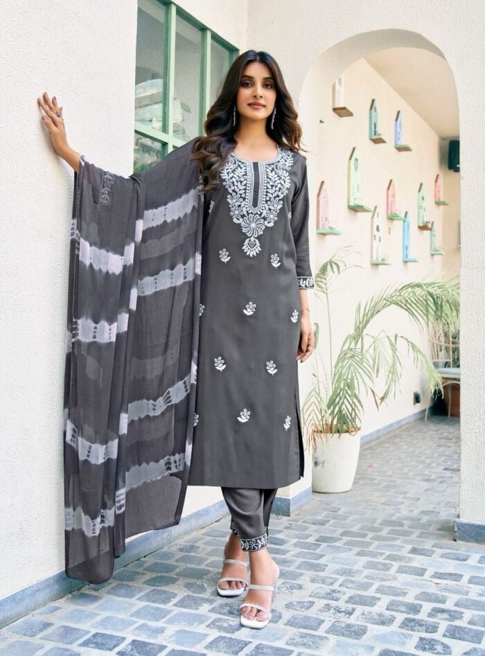 Rayon Embroidered Kameez