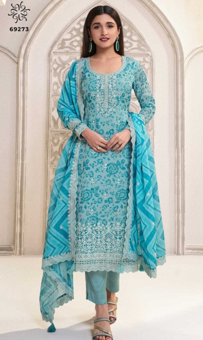 Printed & Thread Embroidered Salwar Kameez