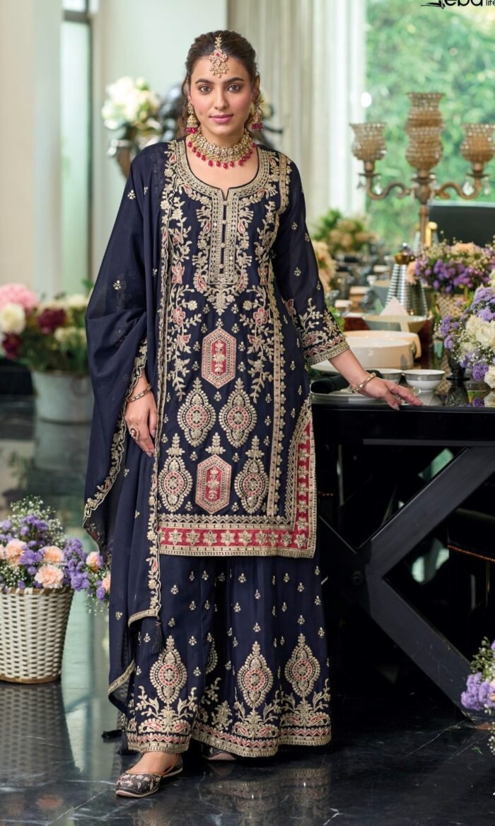 Heavy Chinon Pakistani Suit With Plazzo
