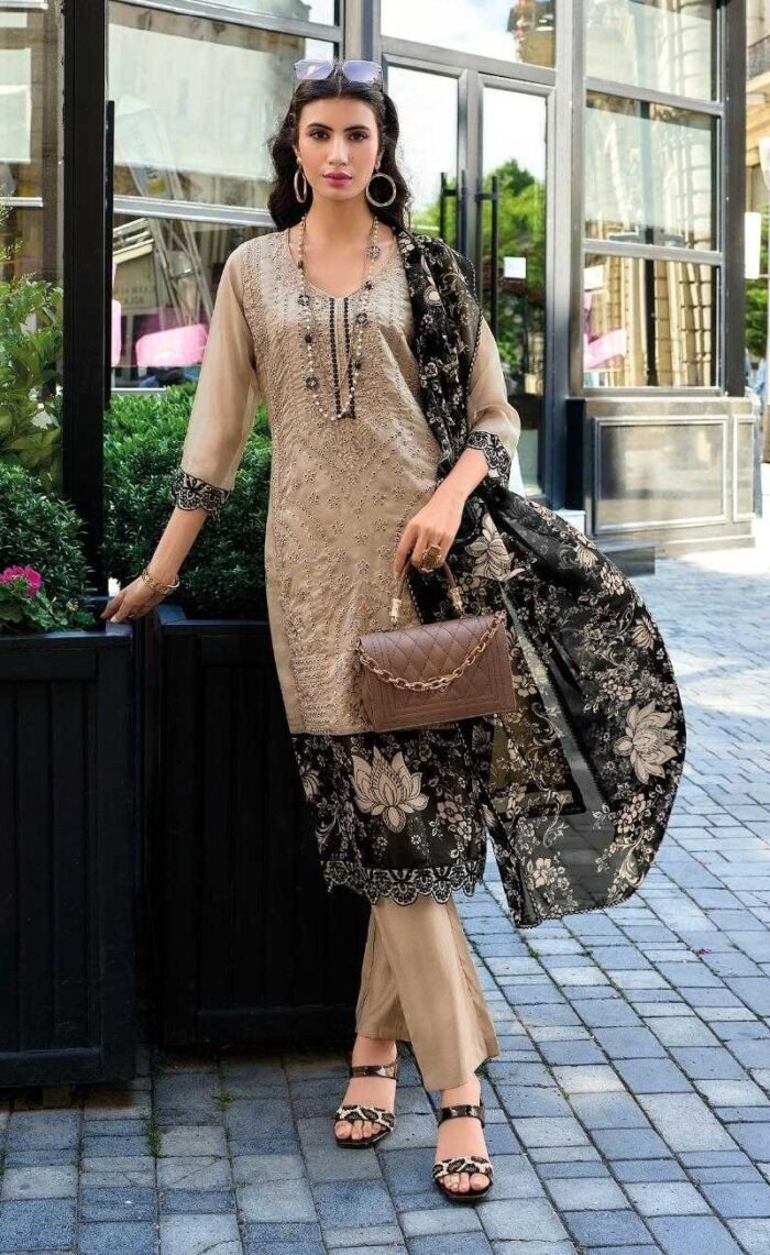 Pakistani Design Embroidered Organza Kameez