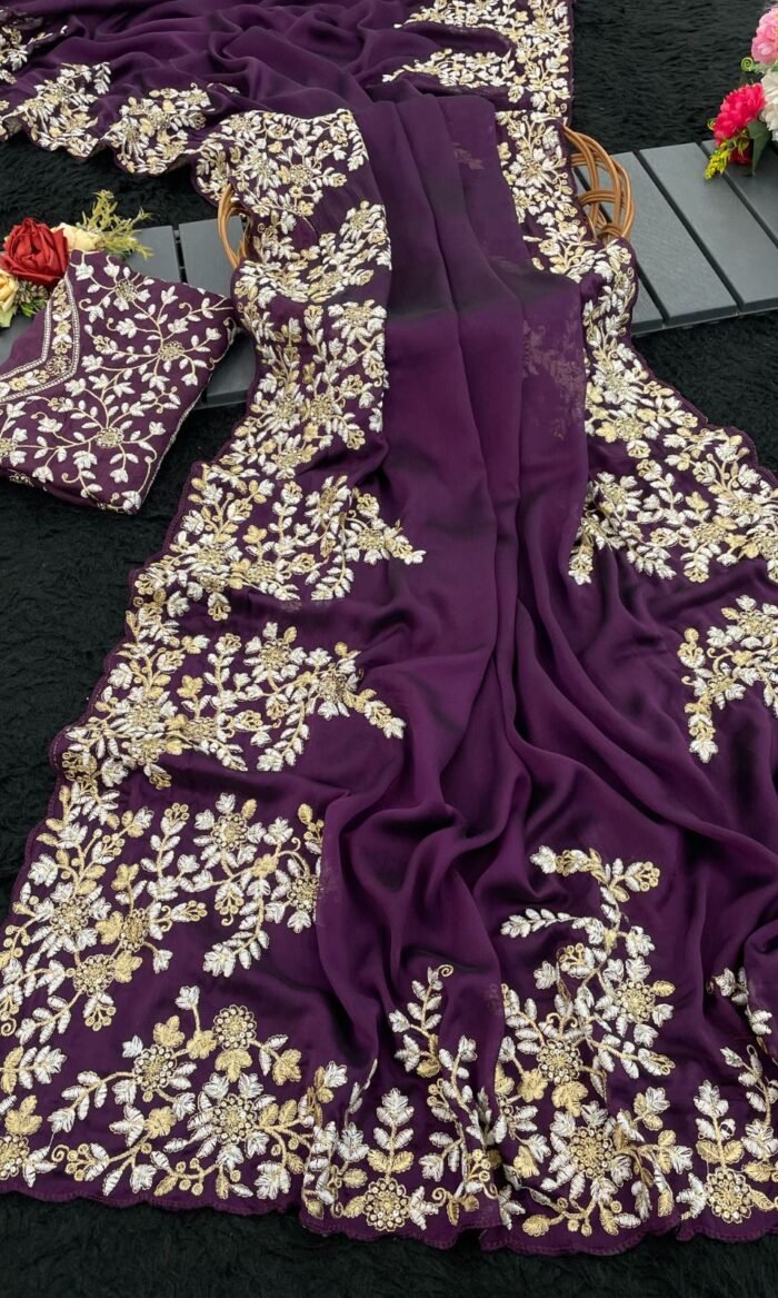 Rangoli Silk Saree With Sequence And Zari Work