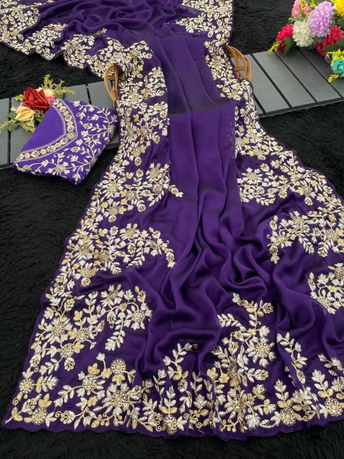 Rangoli Silk Saree With Sequence And Zari Work
