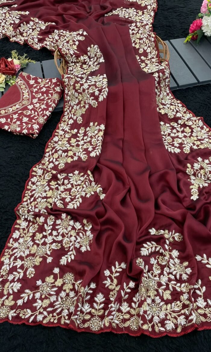 Rangoli Silk Saree With Sequence And Zari Work