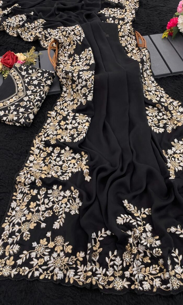 Rangoli Silk Saree With Sequence And Zari Work