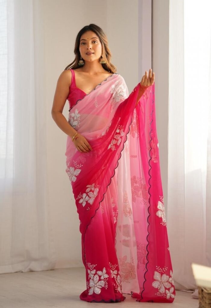 Georgette Embroidered Saree