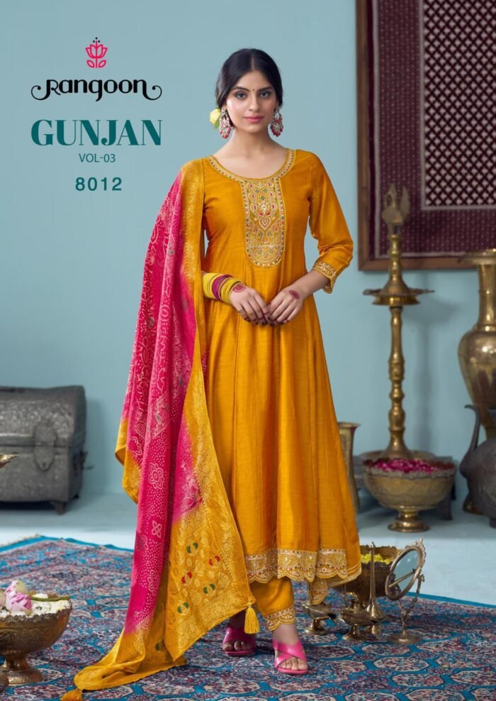 Silk Anarkali Style Embroidered