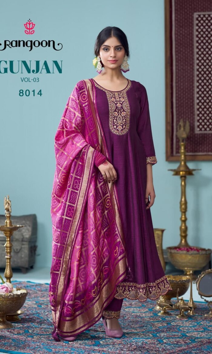 Silk Anarkali Style Embroidered