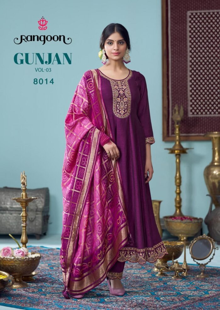 Silk Anarkali Style Embroidered