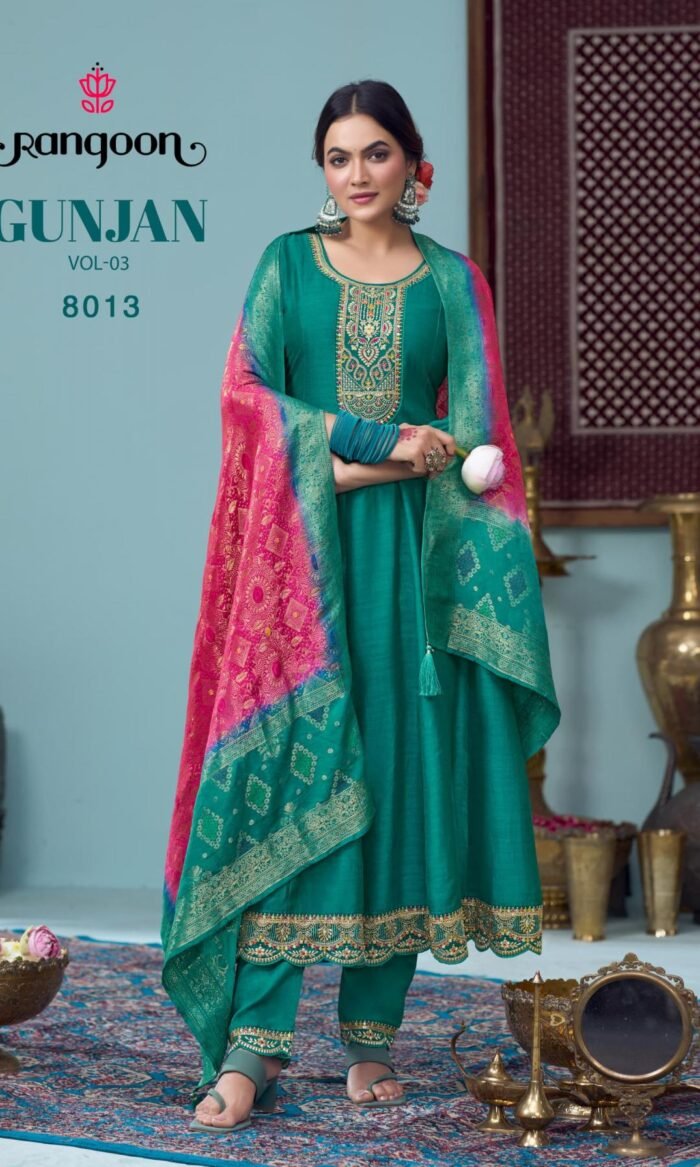 Silk Anarkali Style Embroidered