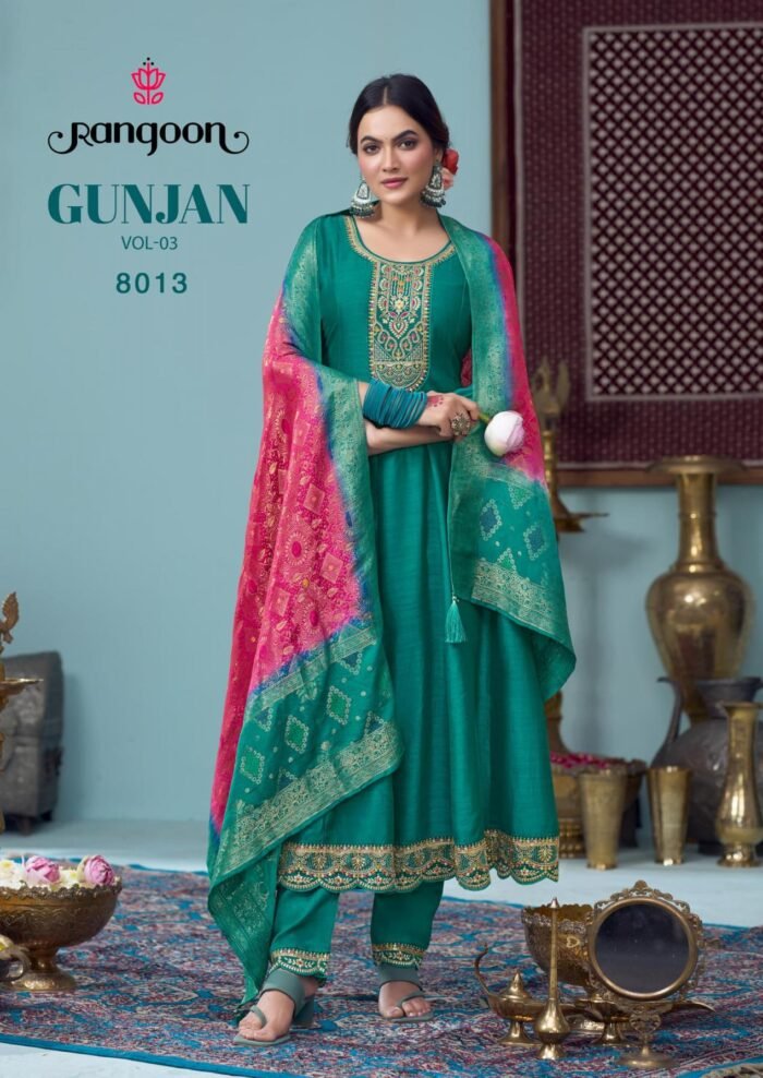 Silk Anarkali Style Embroidered