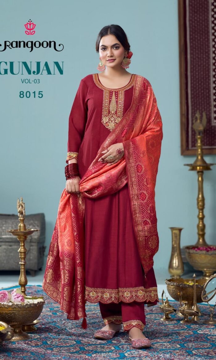 Silk Anarkali Style Embroidered